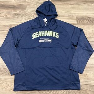 NFL Team Apparel Seattle Seahawks Blue Stitched Pullover Fleece Hoodie Men's XL